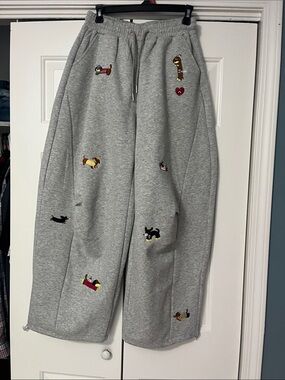 Aelfric Eden Grey ladies Sweatpants with Dog Embroideries